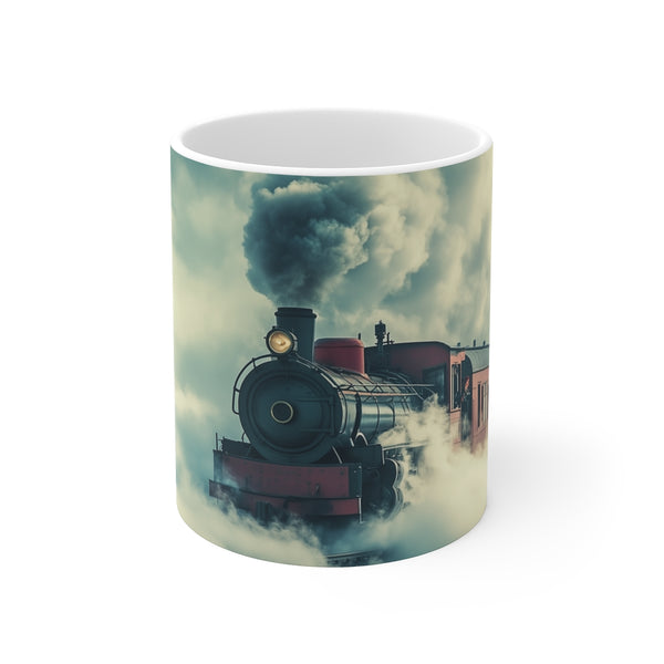 "Cloud Train Coffee Mug Adventure"