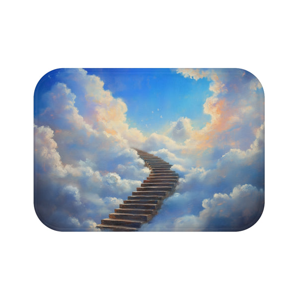 "Cloudscape Stairway Bath Mat: Elevate Your Bathroom Experience"