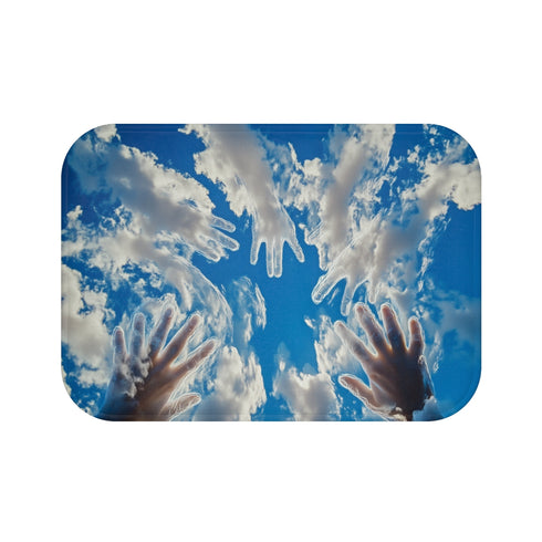 Cloudy Hands Bath Mat Design