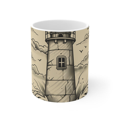 "Coastal Charm Lighthouse Mug"