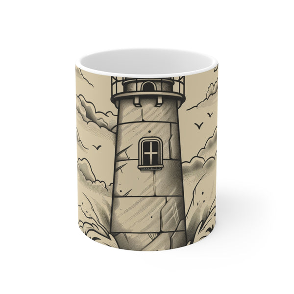 "Coastal Charm Lighthouse Mug"