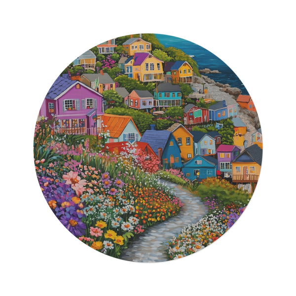 "Coastal Charm Round Rug"