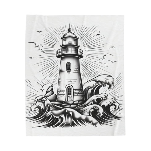 Coastal Chic Lighthouse Blanket