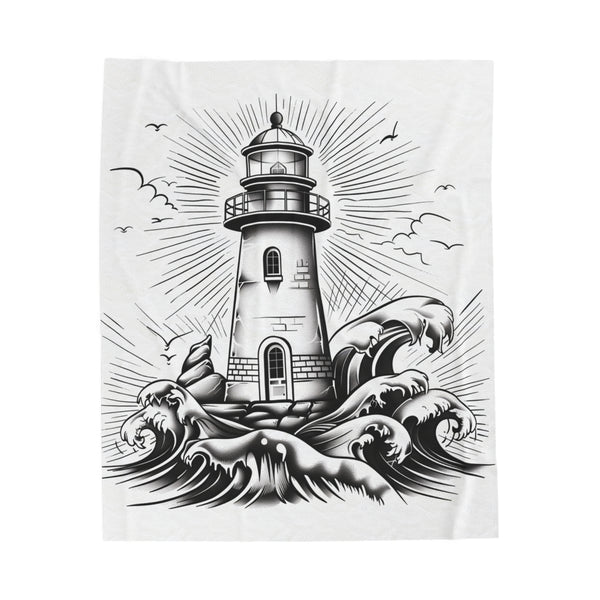 Coastal Chic Lighthouse Blanket