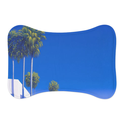 "Coastal City Pet Mat: Vibrant & Ultra-Realistic"