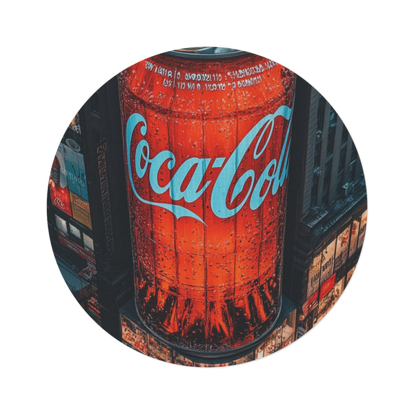 "Coca-Cola Can Round Rug: Transparent Delight"