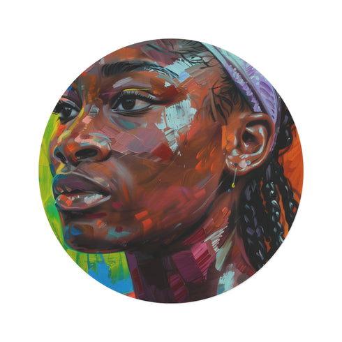 "Coco Gauff Round Rug Masterpiece"