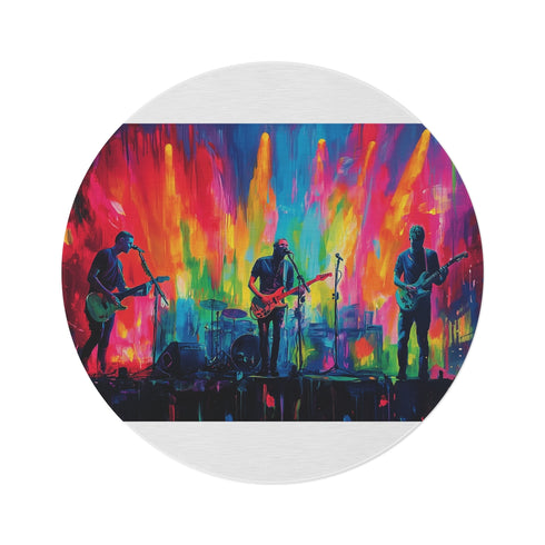 "Coldplay Concert Neon Round Rug"