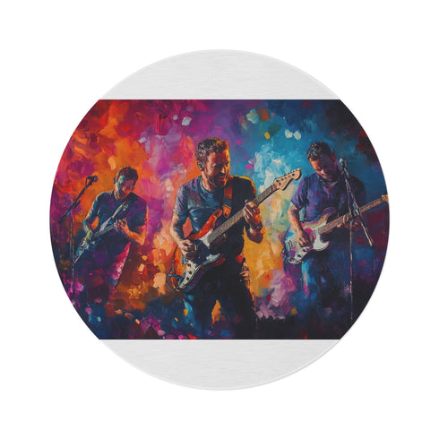 "Coldplay Neon Concert Round Rug"