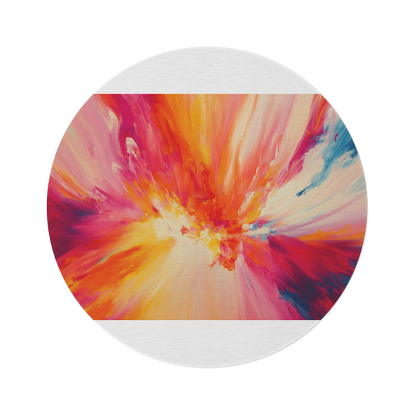 "Color Explosion Round Rug: Abstract Beauty for Your Space"