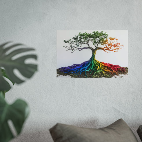 Colorful Binary Tree Roots Poster