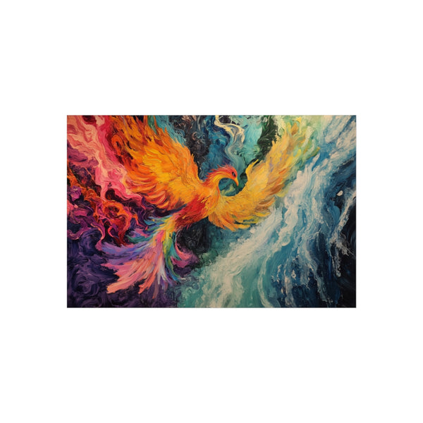 "Colorful Phoenix Reborn in Waterfall"