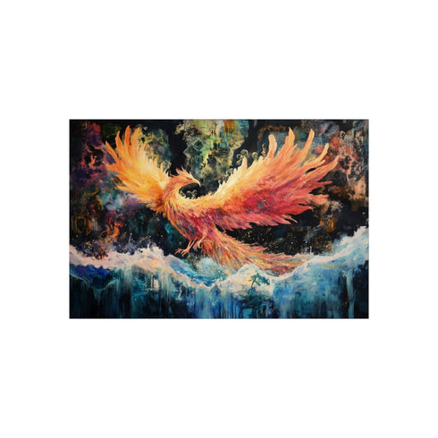"Colorful Phoenix Reborn Waterfall Poster"