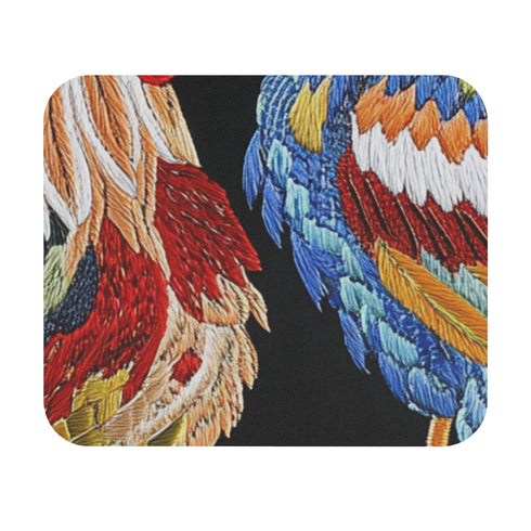 Colorful Rooster Duo Mouse Pad