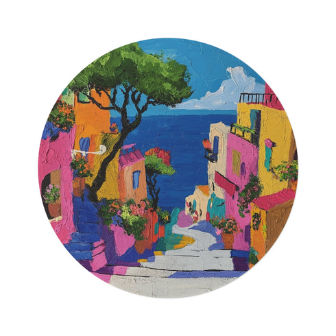 "Colorful Splatter Round Rug Inspiration"