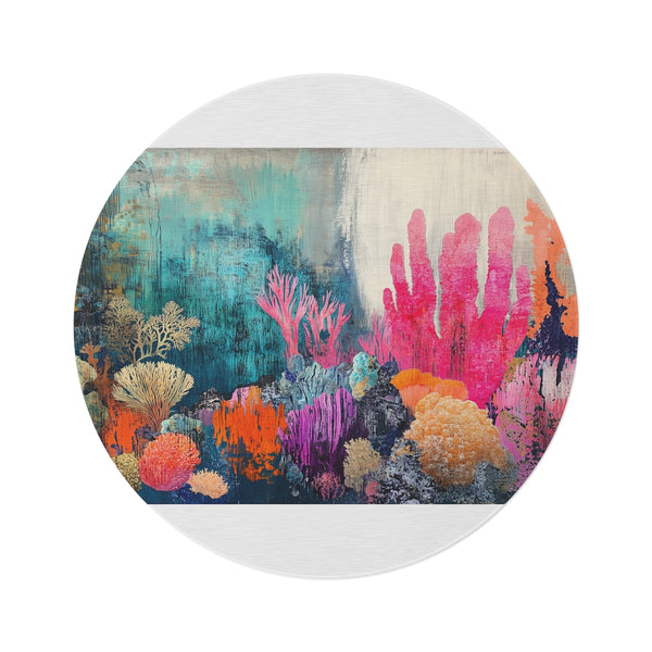 "Coral Reef Inspired Round Rug"