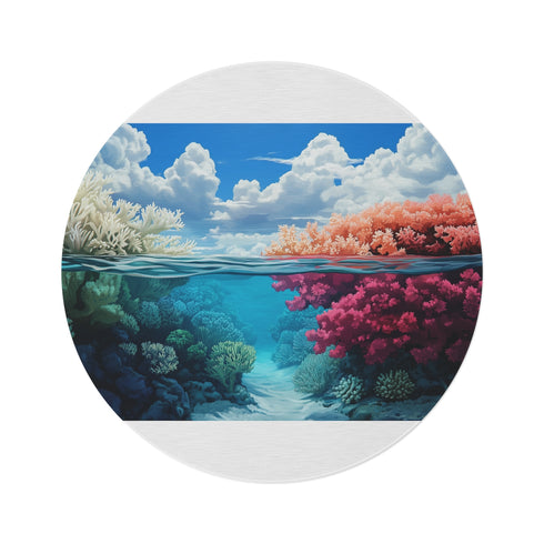 "Coral Reef Round Rug - Vibrant & Unique"