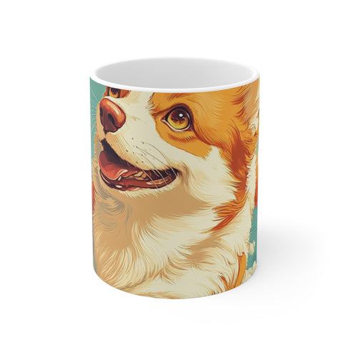 "Corgi Soaring Over UK Map"