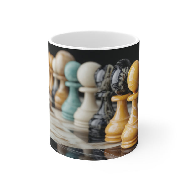 Cosmic Chessboard Planetary Mug Design