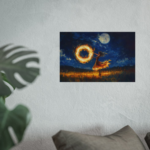 Cosmic Fire Dancer Moonlight Performance