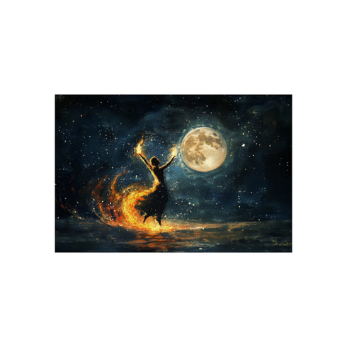 Cosmic Fire Dancer Moonlight Poster