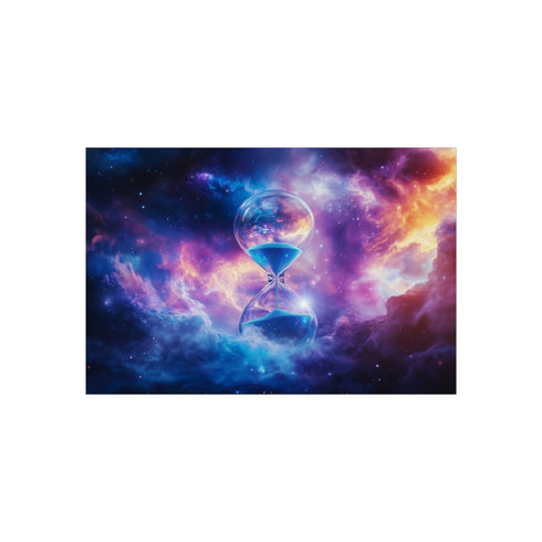 "Cosmic Hourglass: Timeless Nebula Art"
