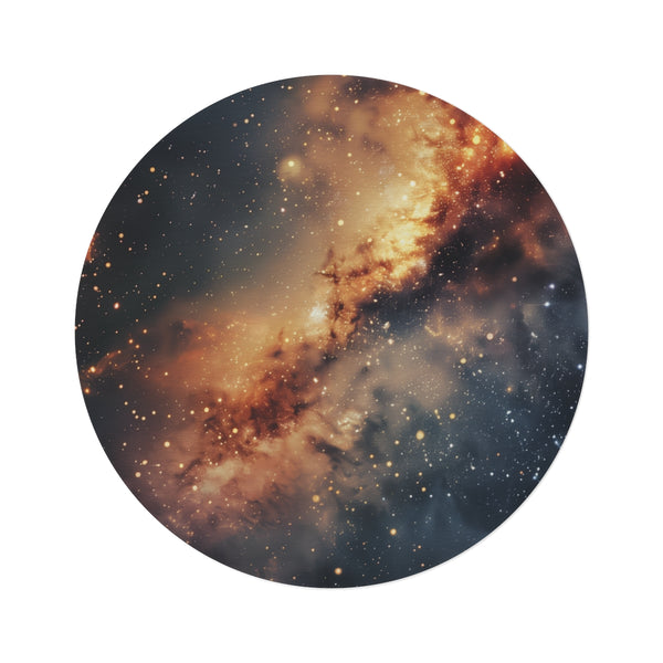 "Cosmic Round Galaxy Rug"