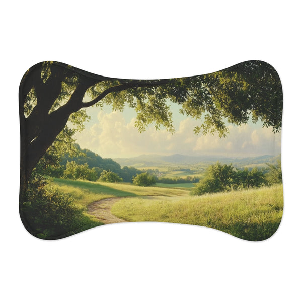 "Countryside Bliss Pet Mat: Bring Serenity to Your Furry Friend"