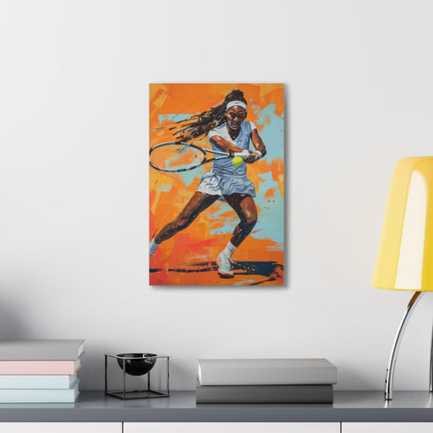 Courageous Champion Coco Gauff Portrait Canvas Art Hanging Home Decor.