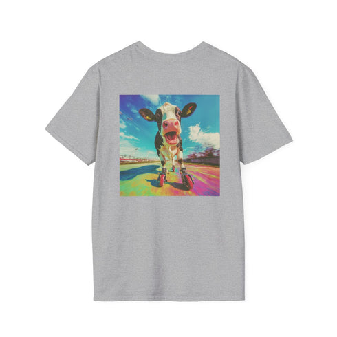Cow on Rollerblades Tee: Moo-ving in Style