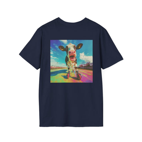 Cow on Rollerblades Tee: Moo-ving in Style