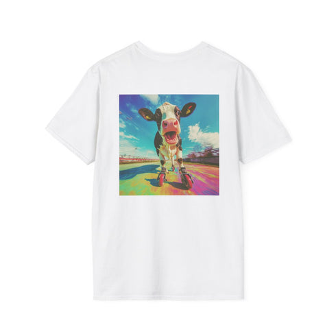 Cow on Rollerblades Tee: Moo-ving in Style