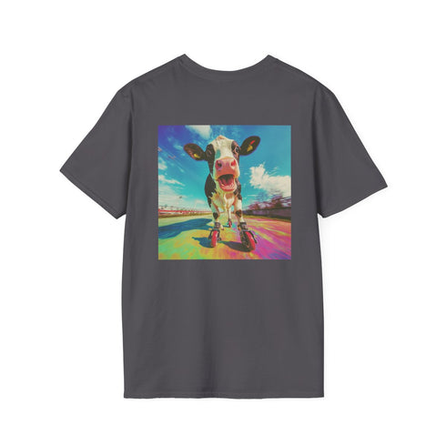 Cow on Rollerblades Tee: Moo-ving in Style