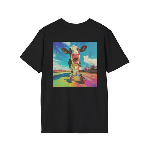 Cow on Rollerblades Tee: Moo-ving in Style