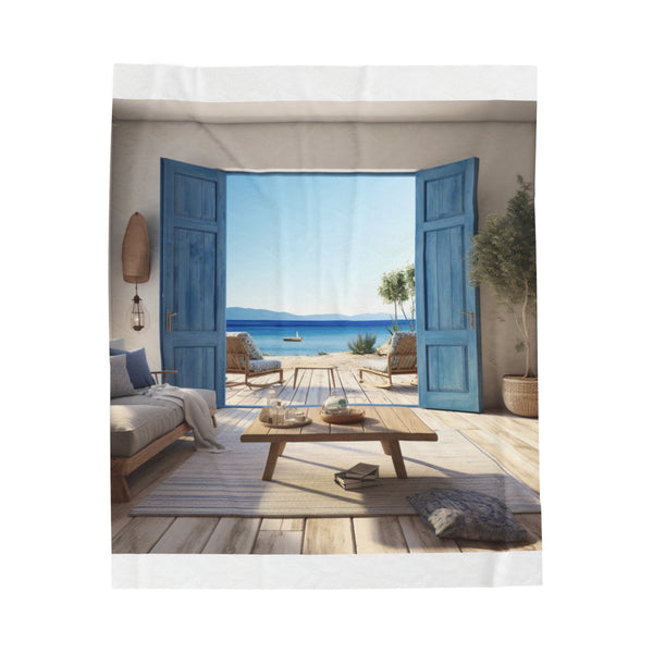 "Cozy Blue Window Blanket"