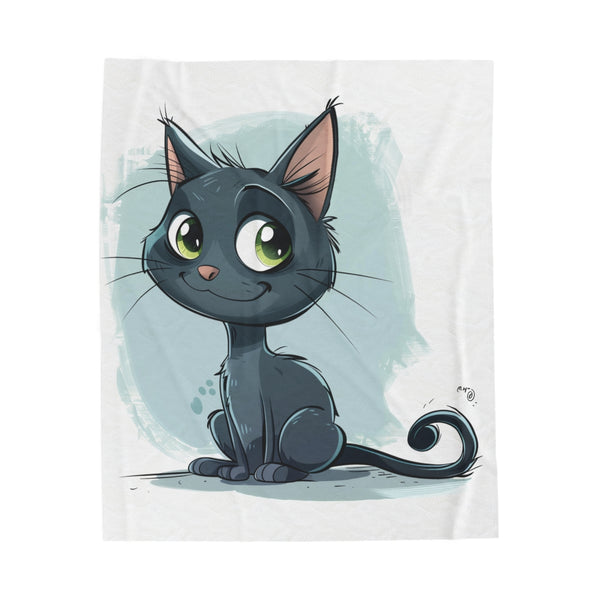 "Cozy Cartoon Cat Plush Blanket"