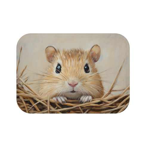 "Cozy Gerbil Painted Bath Mat"