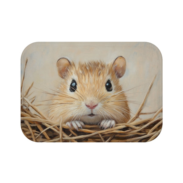 "Cozy Gerbil Painted Bath Mat"