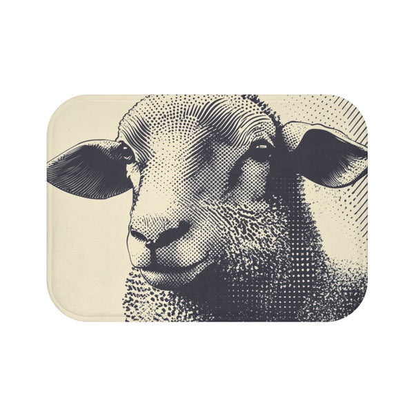 "Cozy Sheep Halftone Bath Mat"