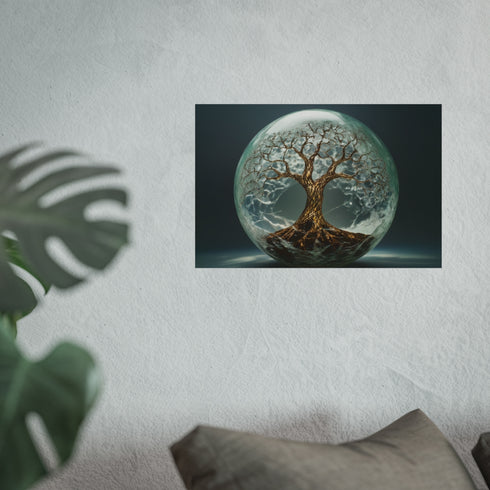 Cracked Glass Sphere Life Tree