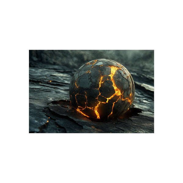 Cracked Planet Lava Veins Poster