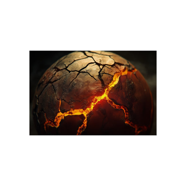 Cracked Planet with Lava Veins
