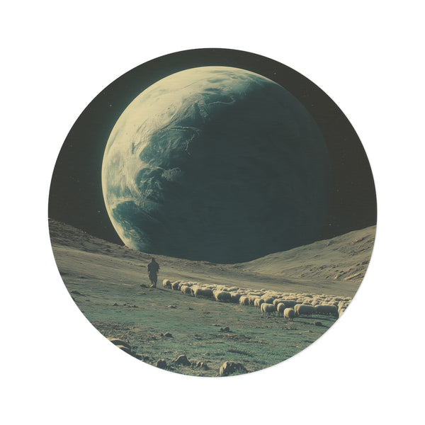 Crater Slopes View Round Rug