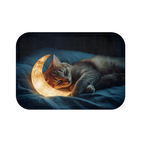 Crescent Moon Cat Bath Mat