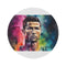 "Cristiano Ronaldo Neon Watercolor Rug"