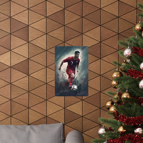 Cristiano Ronaldo Portugal soccer poster, Matte finish, Valentine's Day promotion.