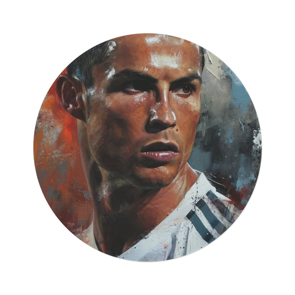 "Cristiano Ronaldo Round Rug: Score!"