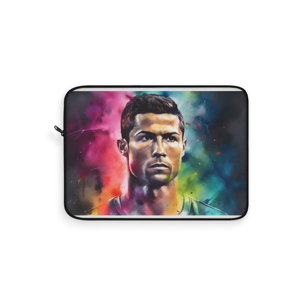 "Cristiano Ronaldo Watercolor Neon Laptop Sleeve"