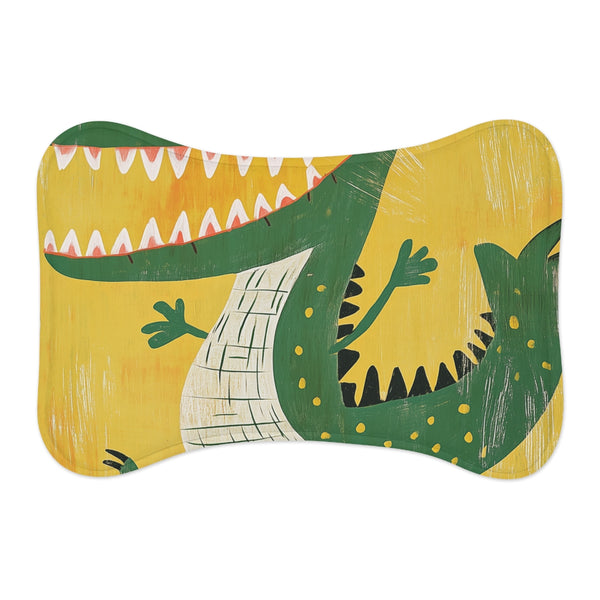 "Crocodile Chic Pet Mat: Snuggle in Style!"