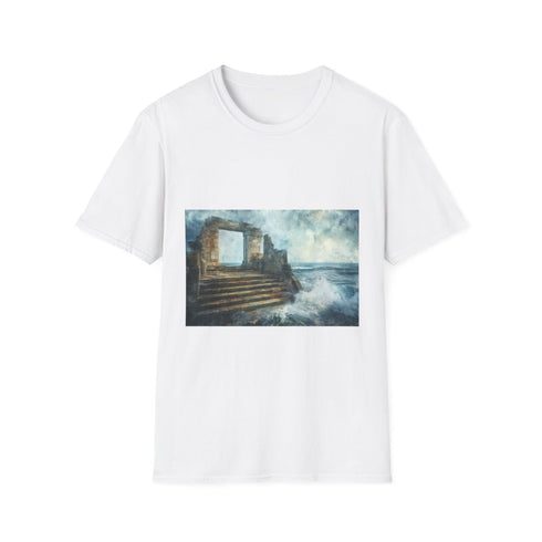 Crystal Tide Sweeping Over Ruins Graphic Unisex Softstyle T-Shirt - Front View